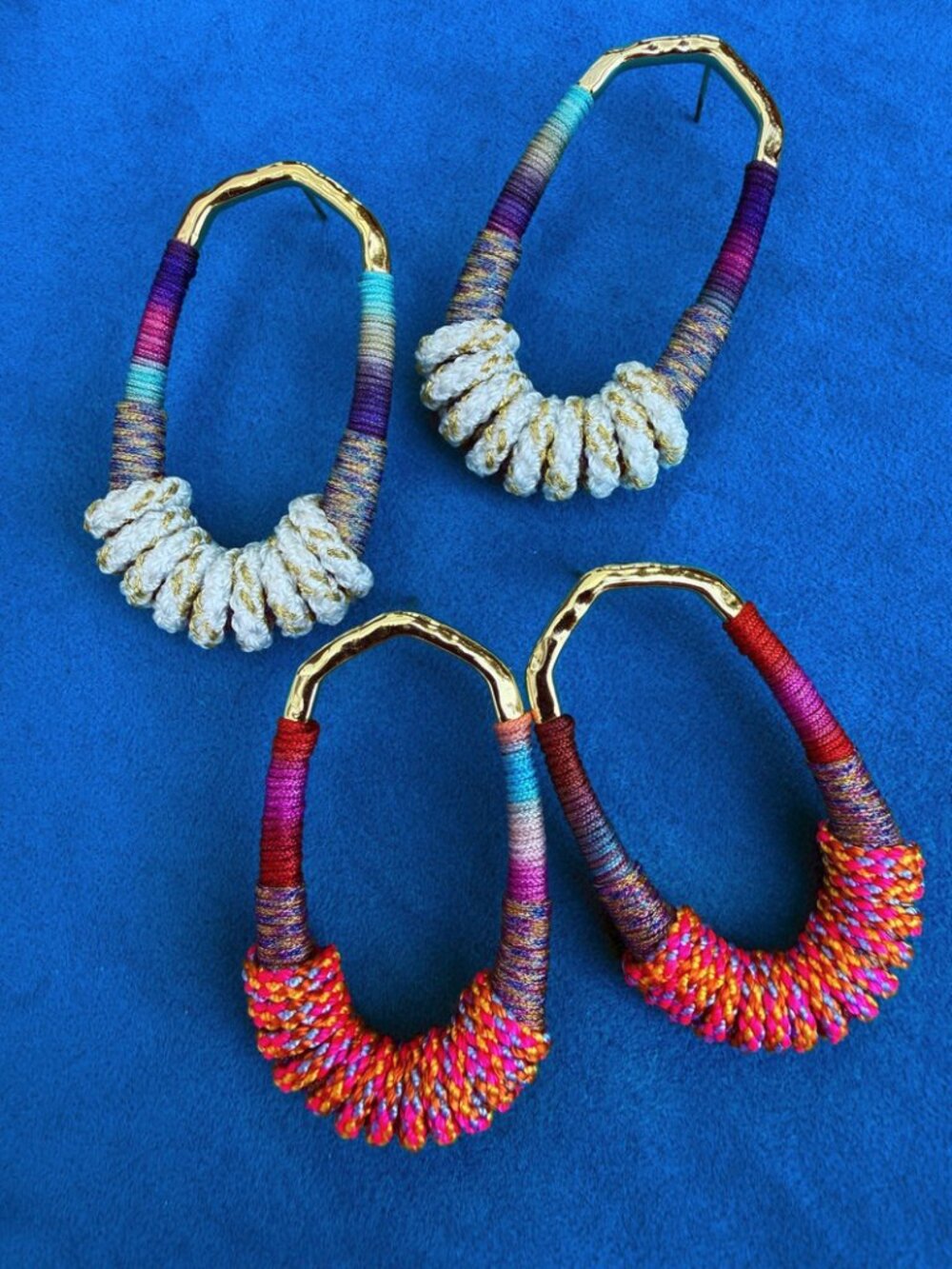 Kendra Scott Set of 2 Masie Open Frame Earrings - Coral & Blue